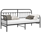 vidaXL Tagesbettrahmen Schwarz 75 x 190 cm Pulverbeschichteter Stahl