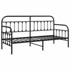 vidaXL Tagesbettrahmen Schwarz 75 x 190 cm Pulverbeschichteter Stahl