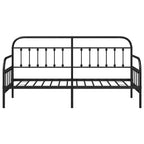 vidaXL Tagesbettrahmen Schwarz 75 x 190 cm Pulverbeschichteter Stahl