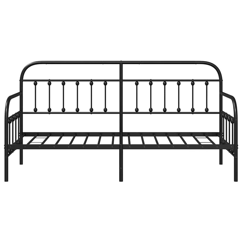 vidaXL Tagesbettrahmen Schwarz 75 x 190 cm Pulverbeschichteter Stahl