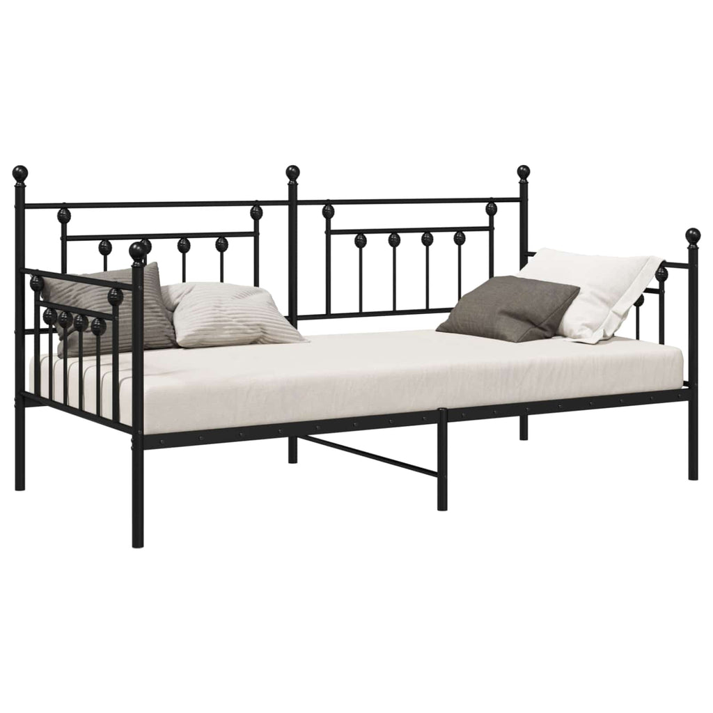 vidaXL Tagesbettrahmen Schwarz 100 x 190 cm Stahl