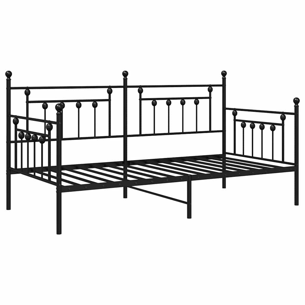 vidaXL Tagesbettrahmen Schwarz 100 x 190 cm Stahl