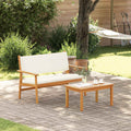 vidaXL Gartensofa-set mit Kissen 2 pcs Cremeweiß Massivholz Akazie
