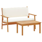vidaXL Gartensofa-set mit Kissen 2 pcs Cremeweiß Massivholz Akazie