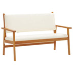 vidaXL Gartensofa-set mit Kissen 2 pcs Cremeweiß Massivholz Akazie
