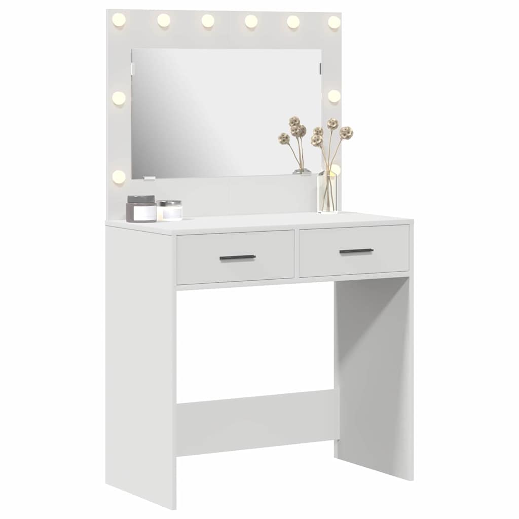 vidaXL Schminktisch mit Speicher Weiß 78,5 x 41 x 135 cm Holzwerkstoff