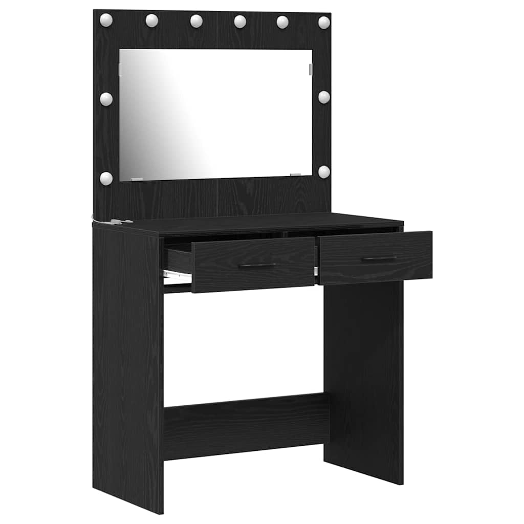 vidaXL Schminktisch Schwarz Eichen-Optik 78,5 x 41 x 135 cm