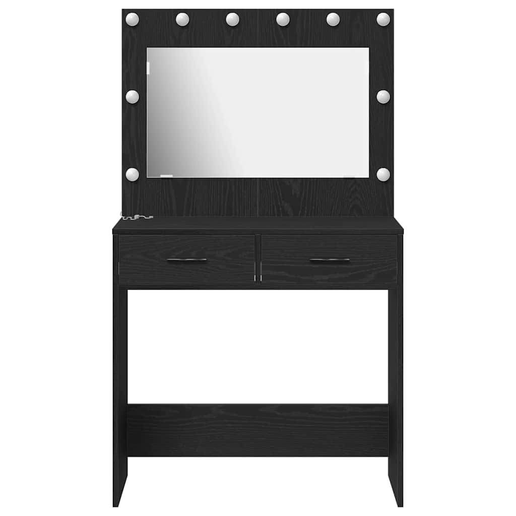 vidaXL Schminktisch Schwarz Eichen-Optik 78,5 x 41 x 135 cm