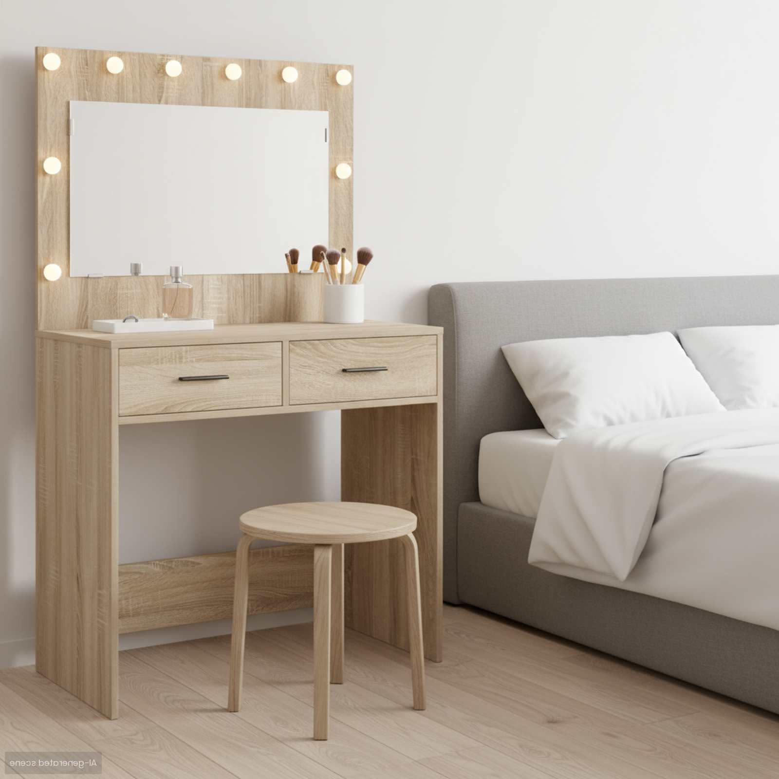 vidaXL Schminktisch Sonoma-Eiche 78,5 x 41 x 135 cm Holzwerkstoff