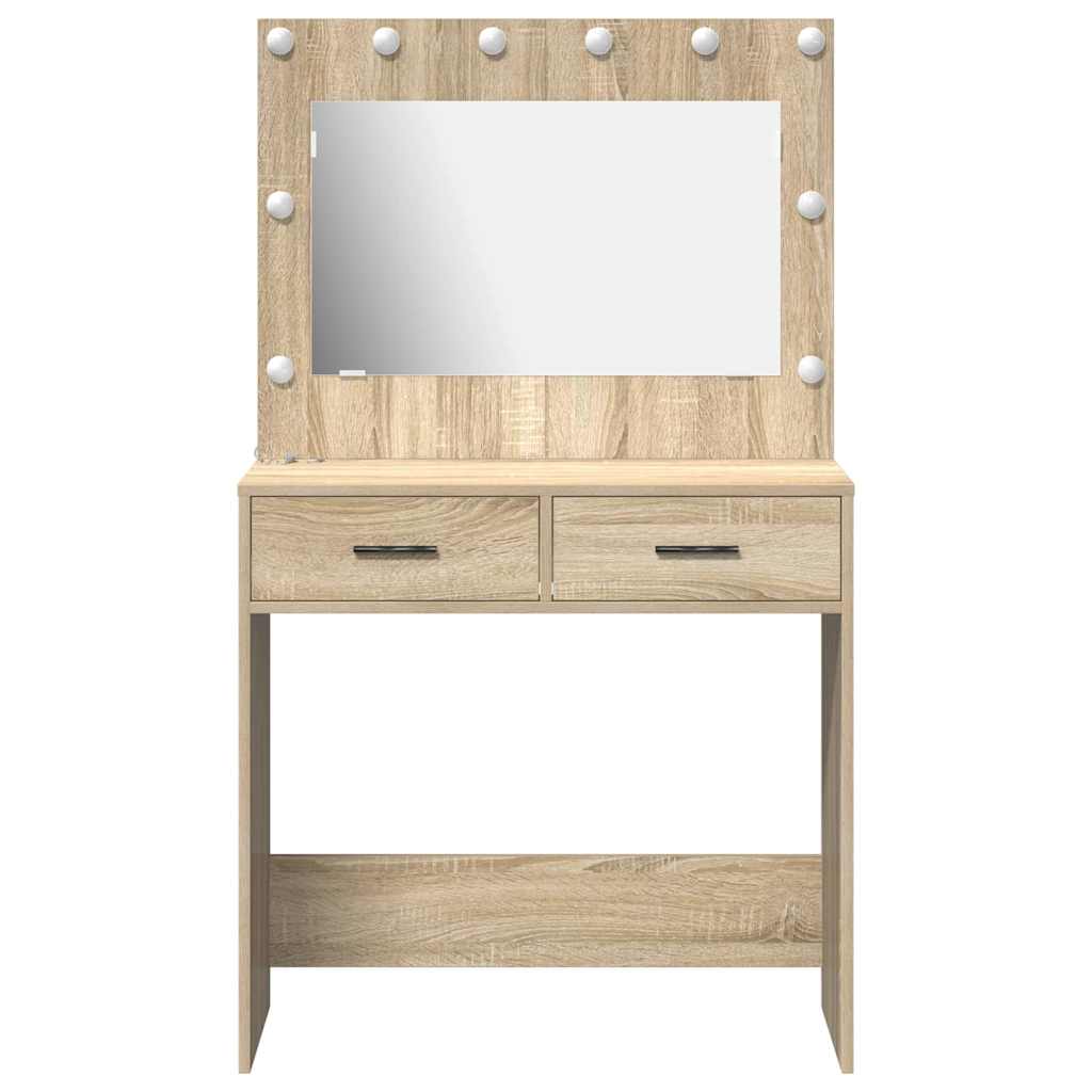 vidaXL Schminktisch Sonoma-Eiche 78,5 x 41 x 135 cm Holzwerkstoff