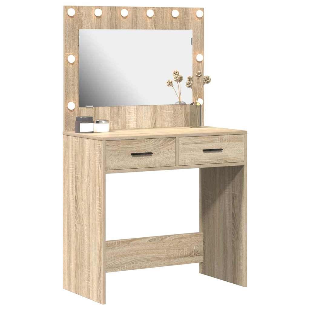 vidaXL Schminktisch Sonoma-Eiche 78,5 x 41 x 135 cm Holzwerkstoff