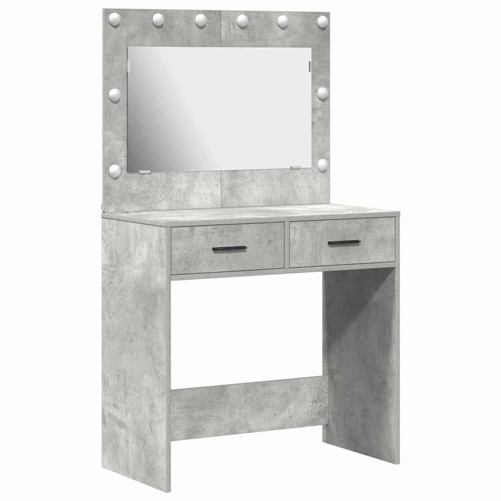 vidaXL Schminktisch Beton Grau 78,5 x 41 x 135 cm Holzwerkstoff