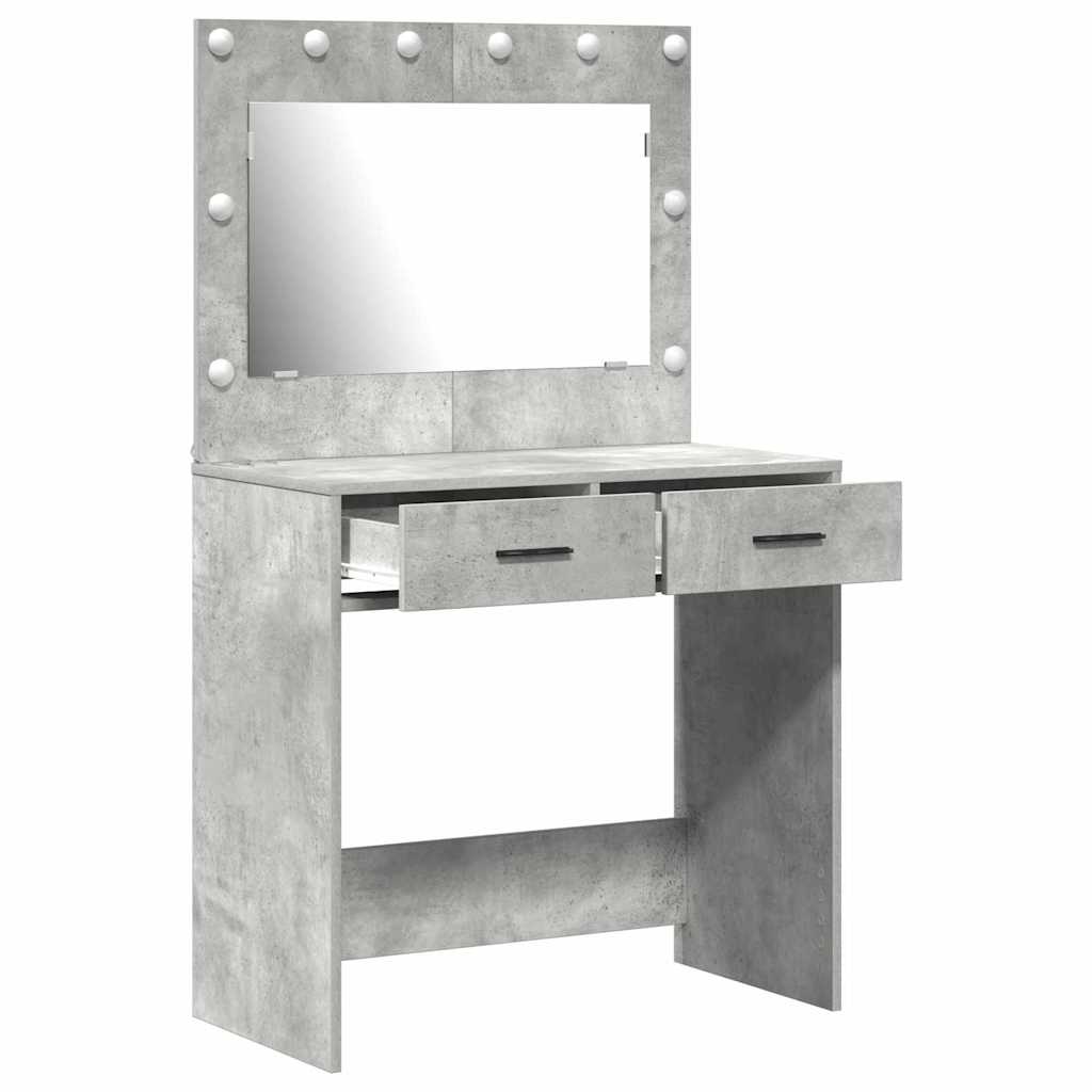 vidaXL Schminktisch Beton Grau 78,5 x 41 x 135 cm Holzwerkstoff