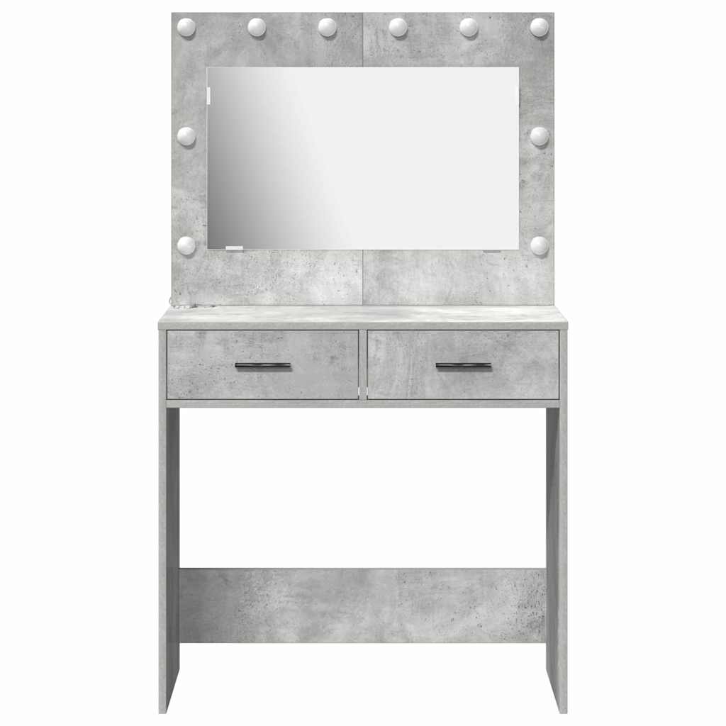 vidaXL Schminktisch Beton Grau 78,5 x 41 x 135 cm Holzwerkstoff