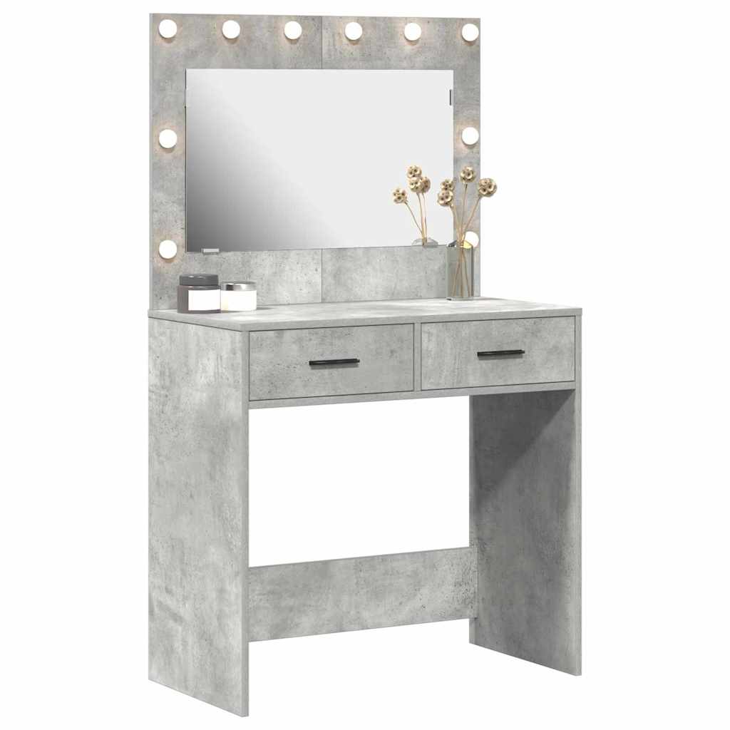 vidaXL Schminktisch Beton Grau 78,5 x 41 x 135 cm Holzwerkstoff