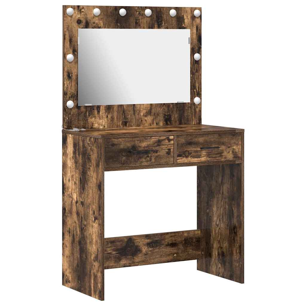 vidaXL Schminktisch Geräucherte Eiche 78,5 x 41 x 135 cm Holzwerkstoff