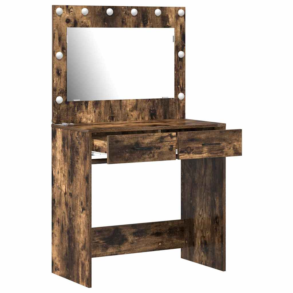 vidaXL Schminktisch Geräucherte Eiche 78,5 x 41 x 135 cm Holzwerkstoff