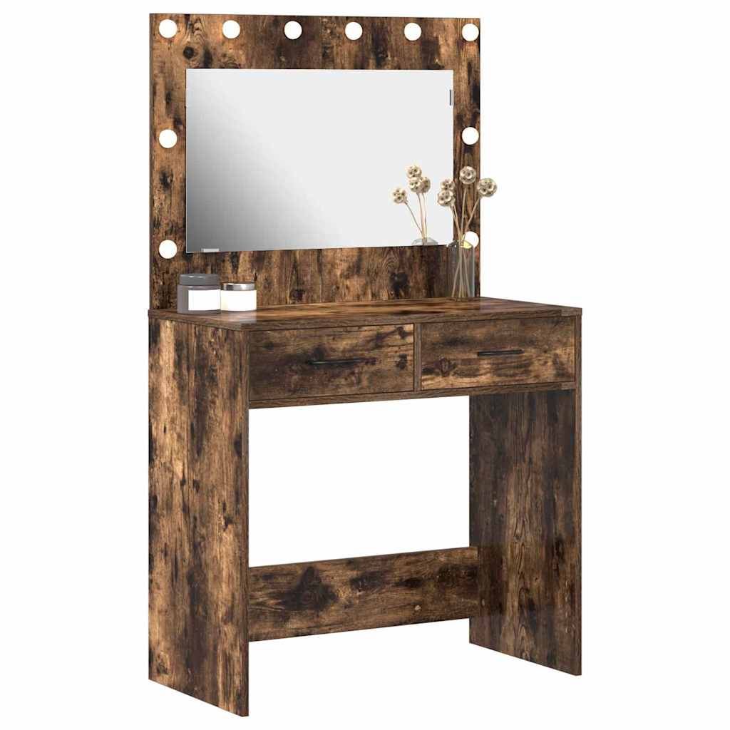 vidaXL Schminktisch Geräucherte Eiche 78,5 x 41 x 135 cm Holzwerkstoff