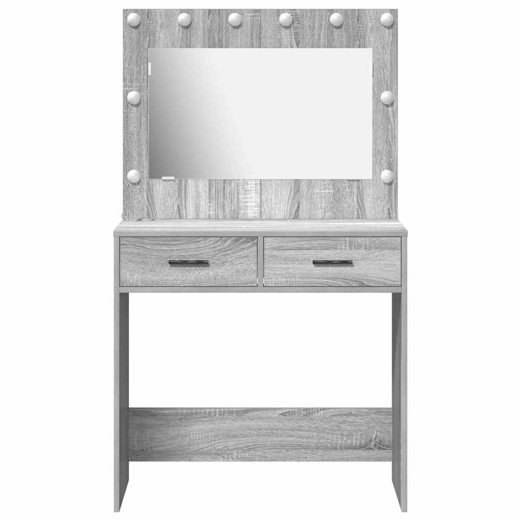 vidaXL Schminktisch Graues Sonoma 78,5 x 41 x 135 cm Holzwerkstoff