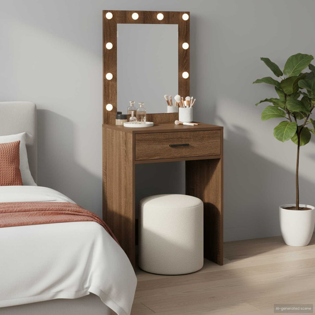 vidaXL Schminktisch Braun Eichen-Optik 50 x 41 x 135 cm Holzwerkstoff