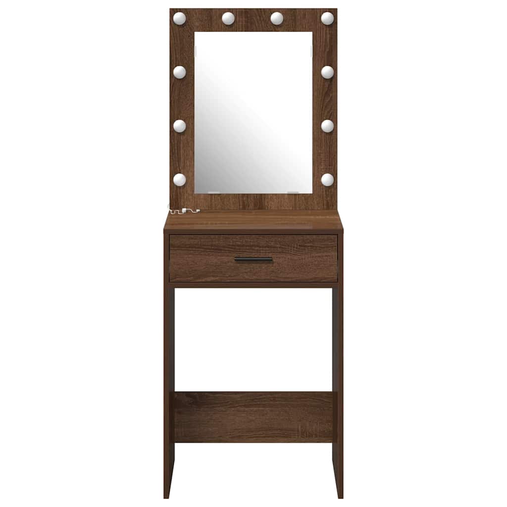 vidaXL Schminktisch Braun Eichen-Optik 50 x 41 x 135 cm Holzwerkstoff
