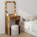 vidaXL Schminktisch mit Spiegel Altholz 50 x 41 x 135 cm Holzwerkstoff