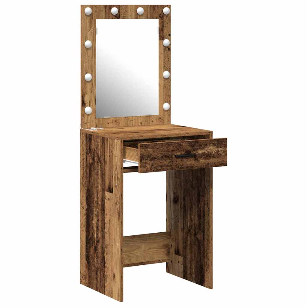 vidaXL Schminktisch mit Spiegel Altholz 50 x 41 x 135 cm Holzwerkstoff