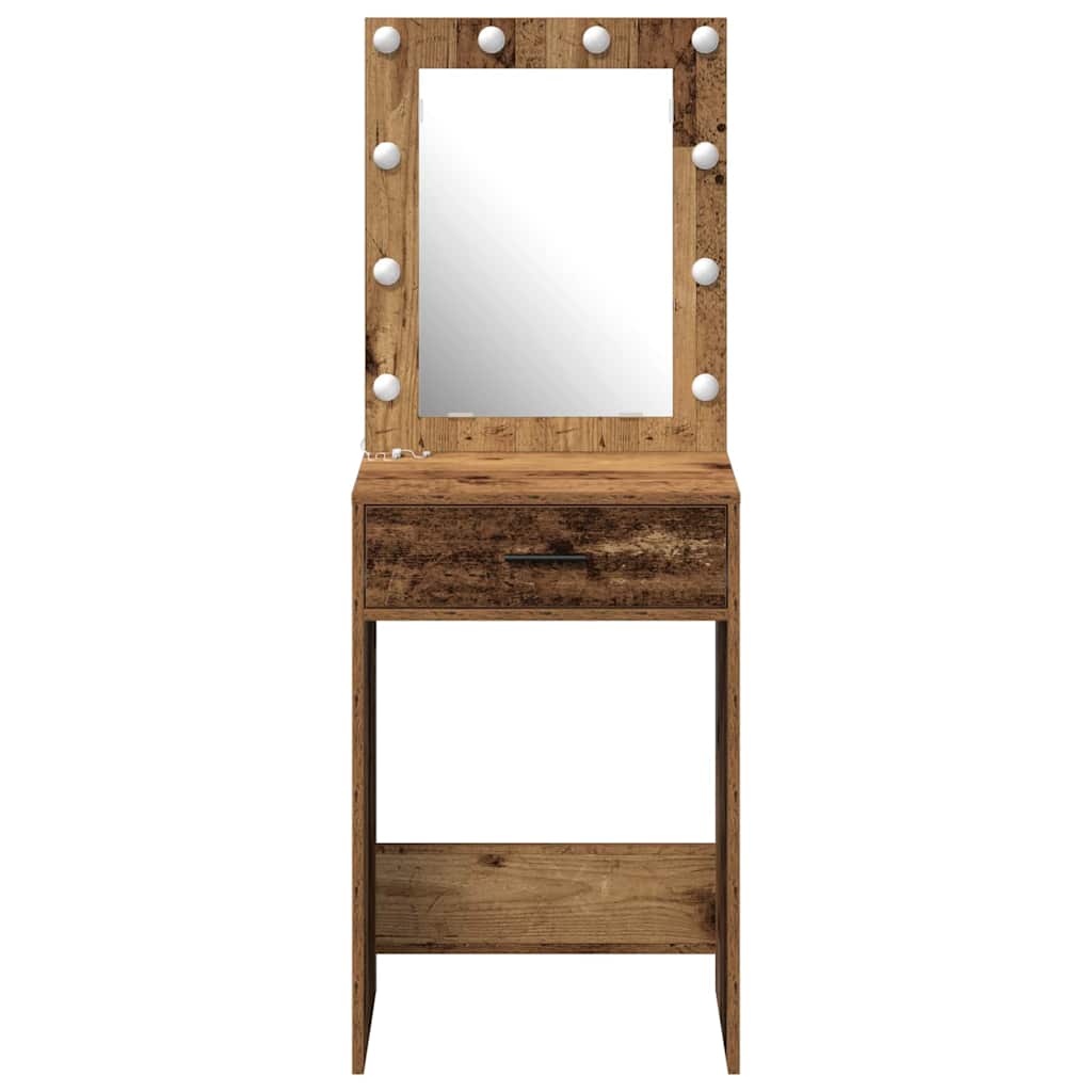 vidaXL Schminktisch mit Spiegel Altholz 50 x 41 x 135 cm Holzwerkstoff