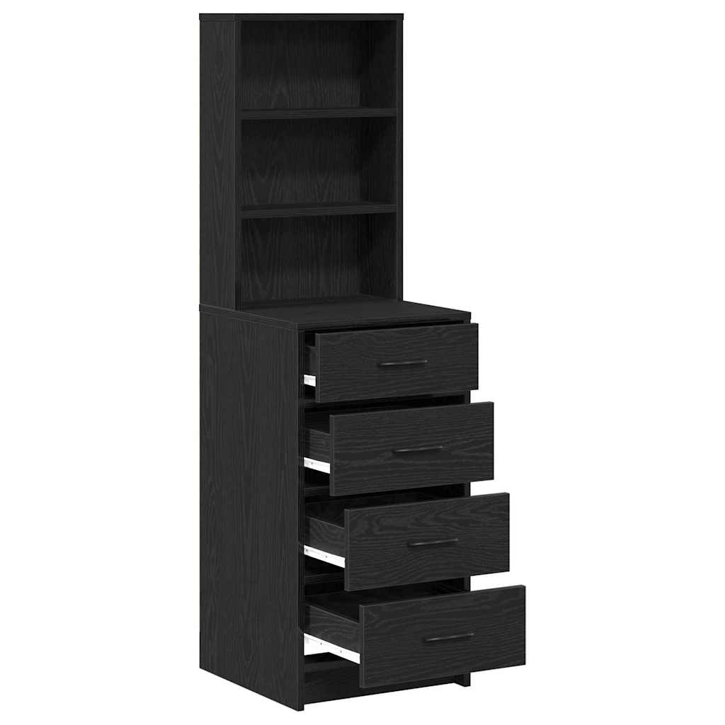 vidaXL Hochboard Schwarze Eiche 40 x 41 x 135 cm Holzwerkstoff