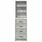 vidaXL Hochboard Betongrau 40 x 41 x 135 cm Holzwerkstoff