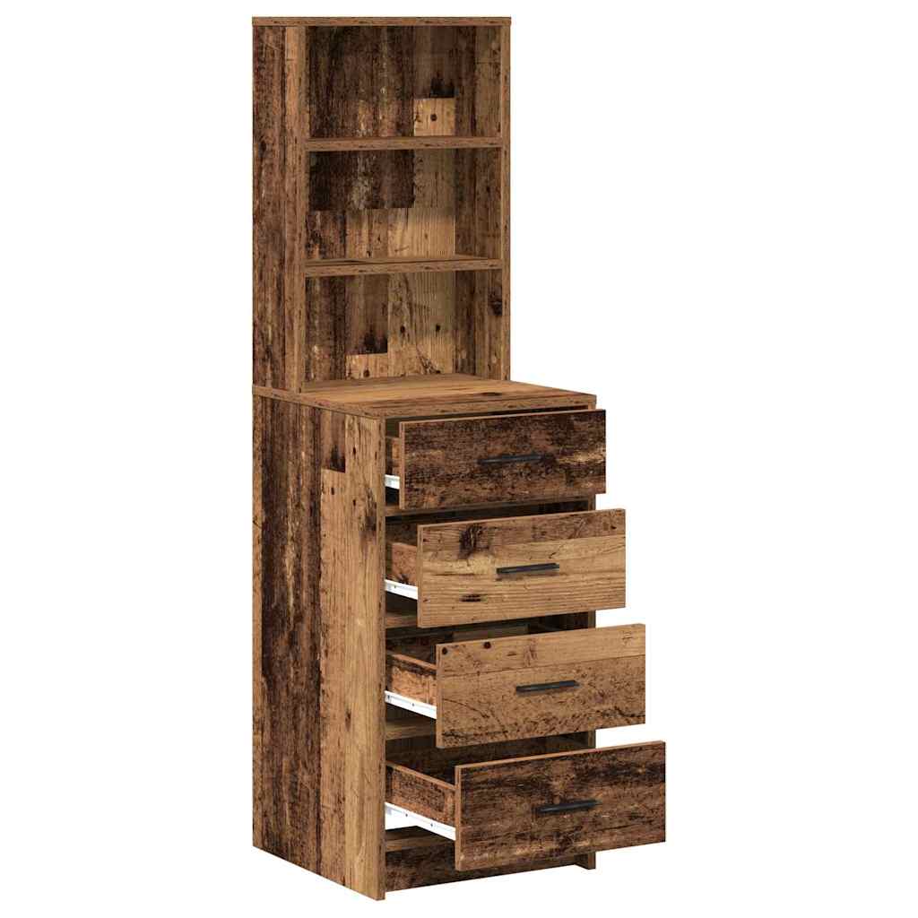 vidaXL Hochboard mit Schubladen Altholz 40 x 41 x 135 cm Holzwerkstoff