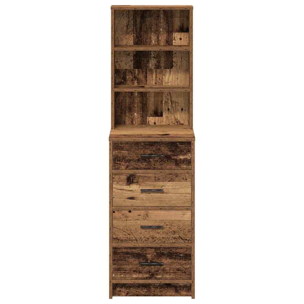 vidaXL Hochboard mit Schubladen Altholz 40 x 41 x 135 cm Holzwerkstoff
