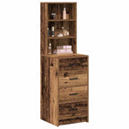 vidaXL Hochboard mit Schubladen Altholz 40 x 41 x 135 cm Holzwerkstoff