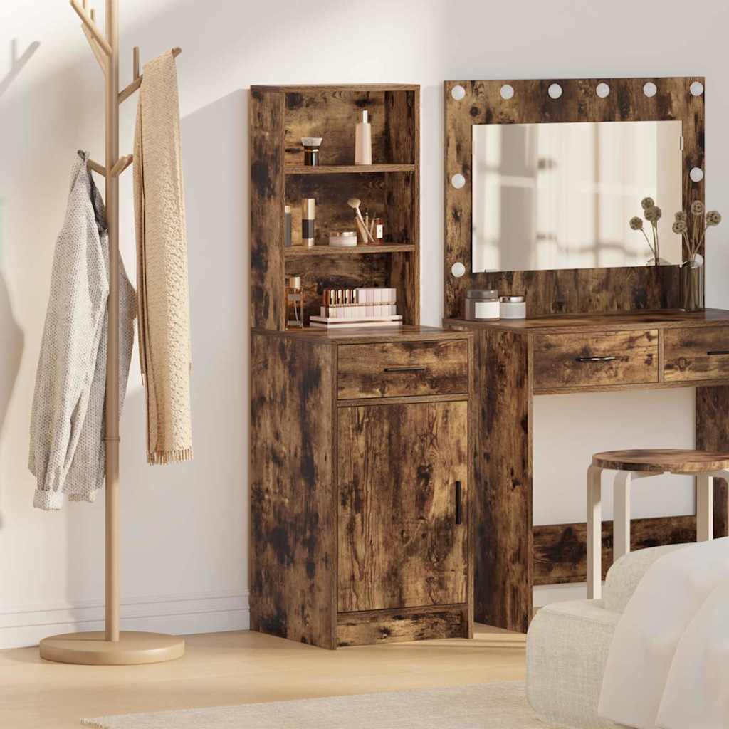 vidaXL Highboard Geräucherte Eiche 40 x 40,5 x 135 cm Holzwerkstoff