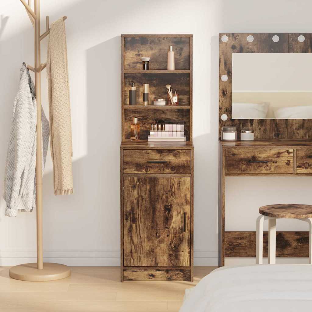 vidaXL Highboard Geräucherte Eiche 40 x 40,5 x 135 cm Holzwerkstoff
