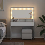 vidaXL Schminktisch mit Regal Weiß 100 x 41 x 135 cm Holzwerkstoff