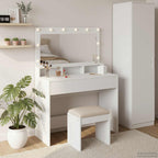 vidaXL Schminktisch mit Regal Weiß 100 x 41 x 135 cm Holzwerkstoff