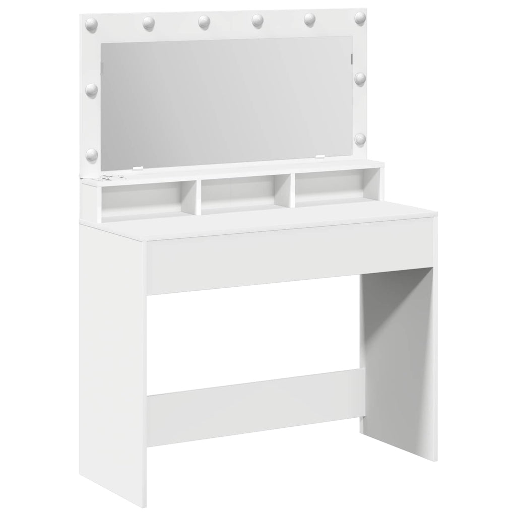 vidaXL Schminktisch mit Regal Weiß 100 x 41 x 135 cm Holzwerkstoff