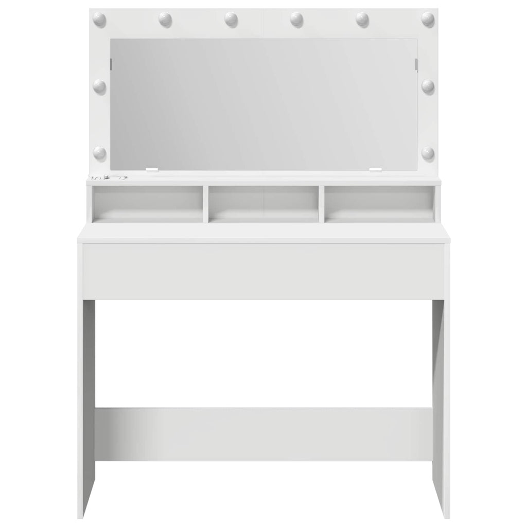 vidaXL Schminktisch mit Regal Weiß 100 x 41 x 135 cm Holzwerkstoff