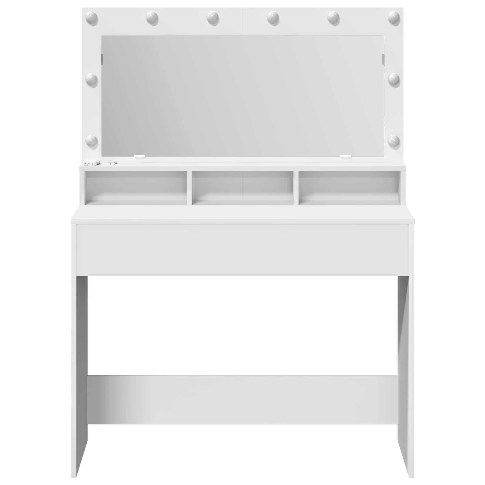 vidaXL Schminktisch mit Regal Weiß 100 x 41 x 135 cm Holzwerkstoff