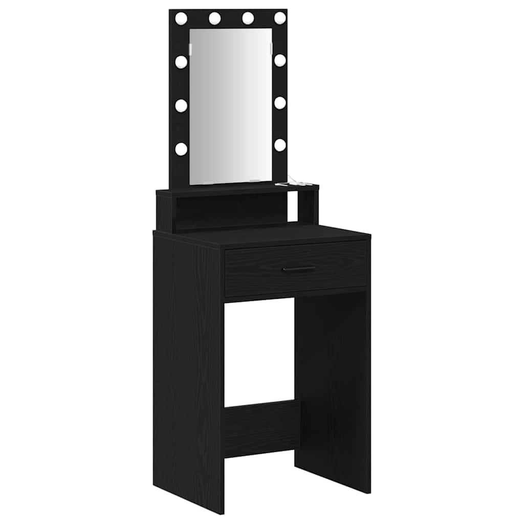 vidaXL Schminktisch mit Spiegel Schwarz 50 x 41 x 140 cm Holzwerkstoff