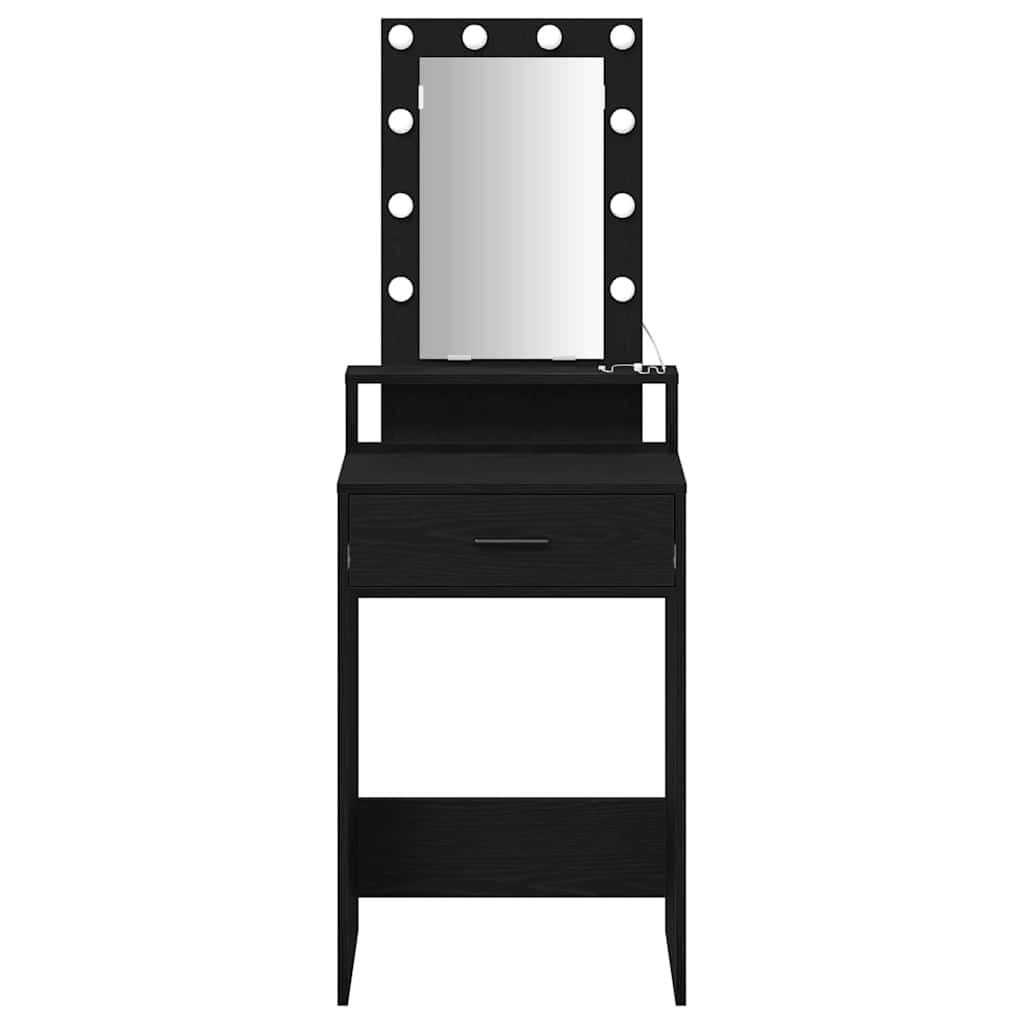 vidaXL Schminktisch mit Spiegel Schwarz 50 x 41 x 140 cm Holzwerkstoff