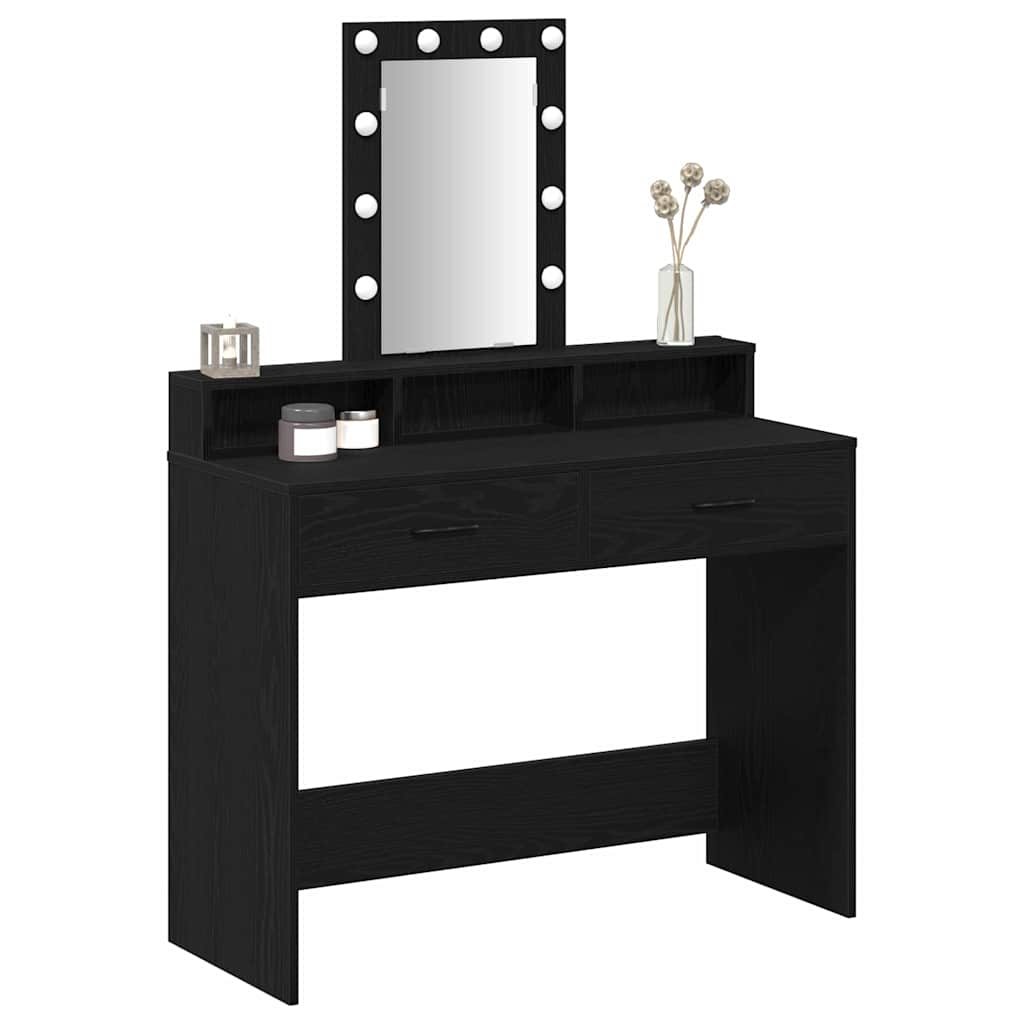 vidaXL Schminktisch Schwarz 100 x 41 x 140 cm Holzwerkstoff
