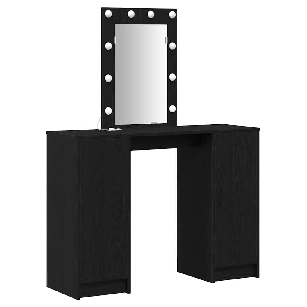 vidaXL Schminktisch mit Tür Schwarz 102 x 33 x 135 cm Holzwerkstoff