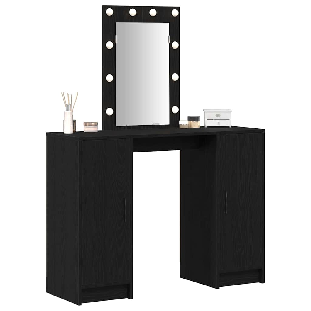 vidaXL Schminktisch mit Tür Schwarz 102 x 33 x 135 cm Holzwerkstoff