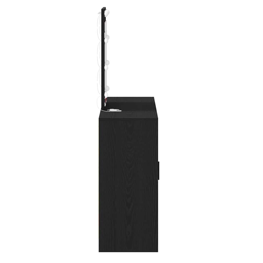 vidaXL Schminktisch mit Tür Schwarz 102 x 33 x 135 cm Holzwerkstoff