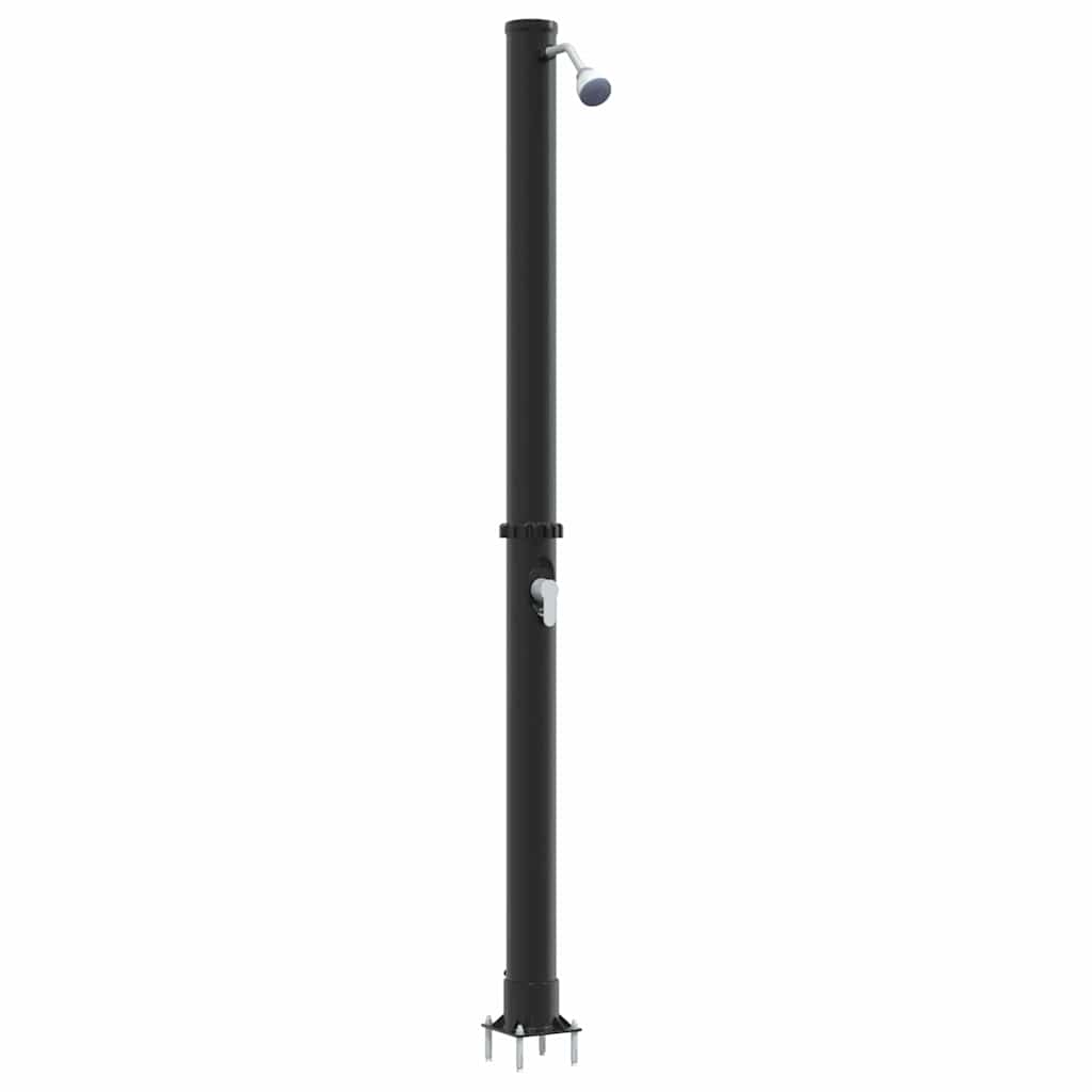 vidaXL Außen Solardusche Schwarz 217 cm PVC und Aluminium
