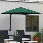 vidaXL Garten-Sonnenschirm Grün 248 x 248 x 148 cm Polyester und Stahl