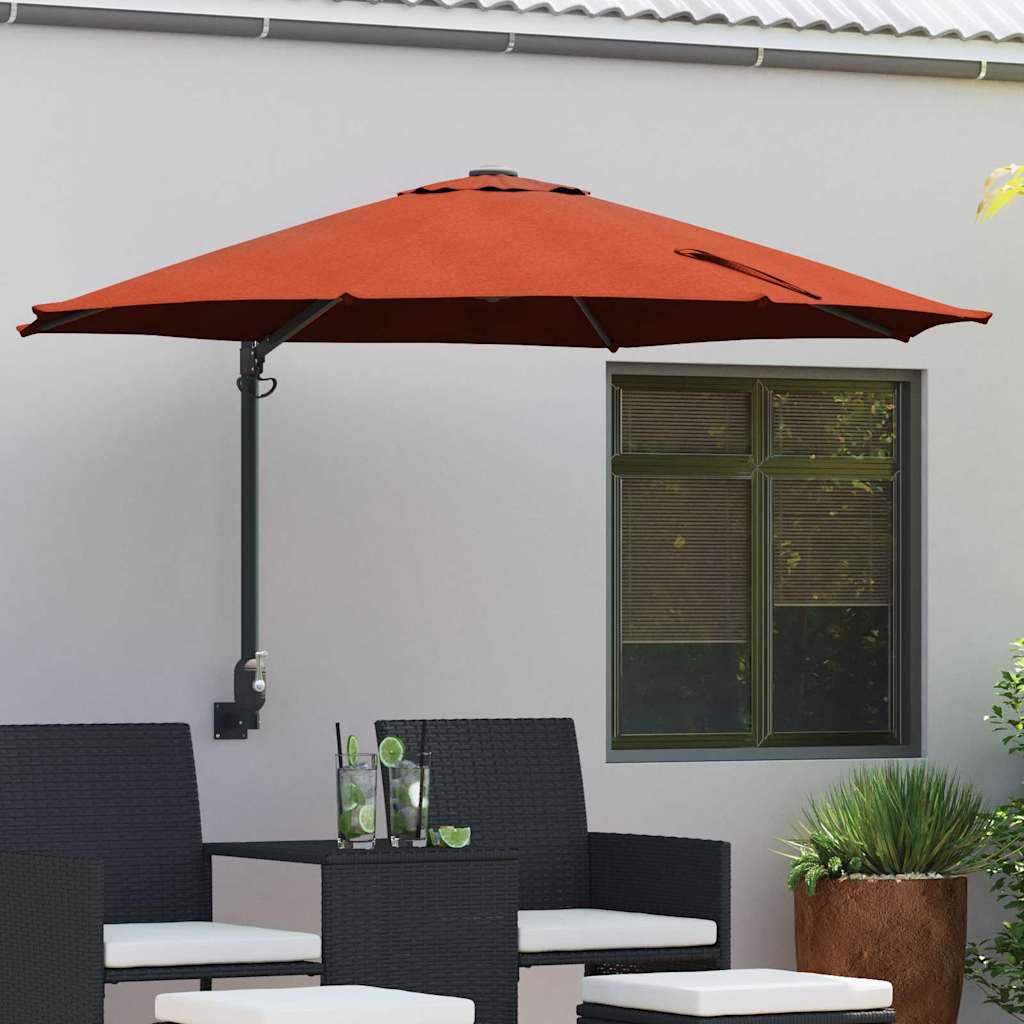 vidaXL Garten-Sonnenschirm Terrakotta 248 x 248 x 148 cm