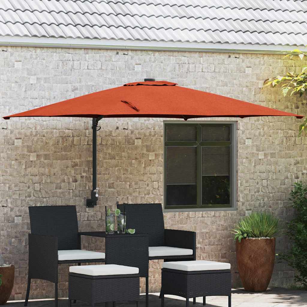vidaXL Garten-Sonnenschirm Terrakotta 248 x 248 x 148 cm
